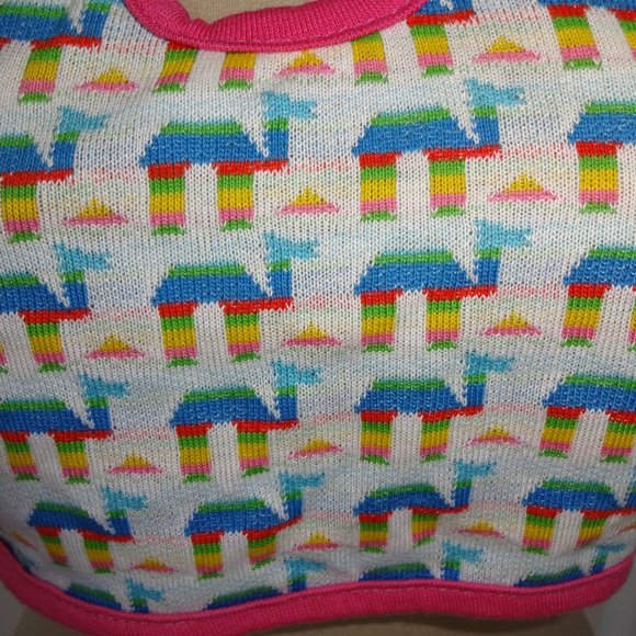 New NOS Vintage 1970s A.H. Schrieber Keyhole Swimsuit Swim Top Halter XS S USA - Picture 2 of 4